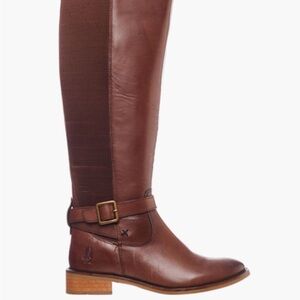 Frye Brown Knee-High Leather Riding Boots with Buckle
